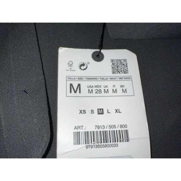 NWT Zara M Business DRESS Black Sundress Slit Work - Picture 5 of 5